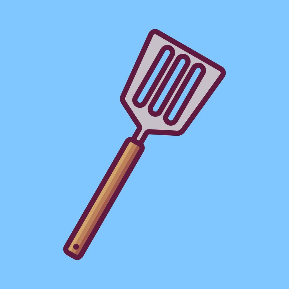 Spatula cartoon hand drawn illustrations vector