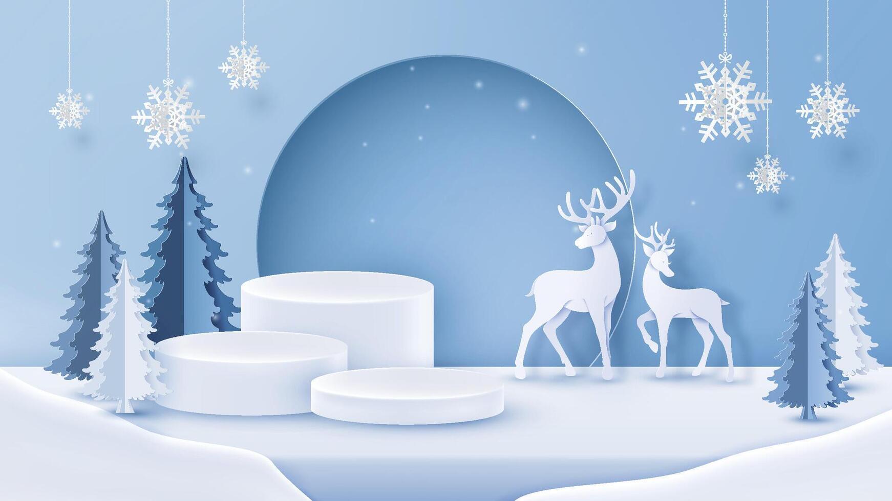 Christmas Winter Product podium vector