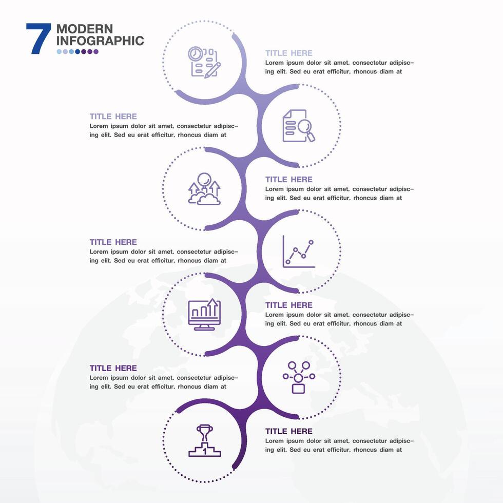 Infographic process design with icons and 7 options or steps. vector
