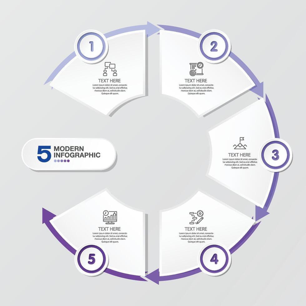 Infographic with 5 steps, process or options. vector