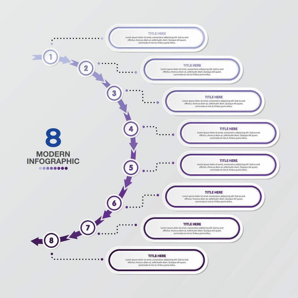 Infographic process design with icons and 8 options or steps. vector