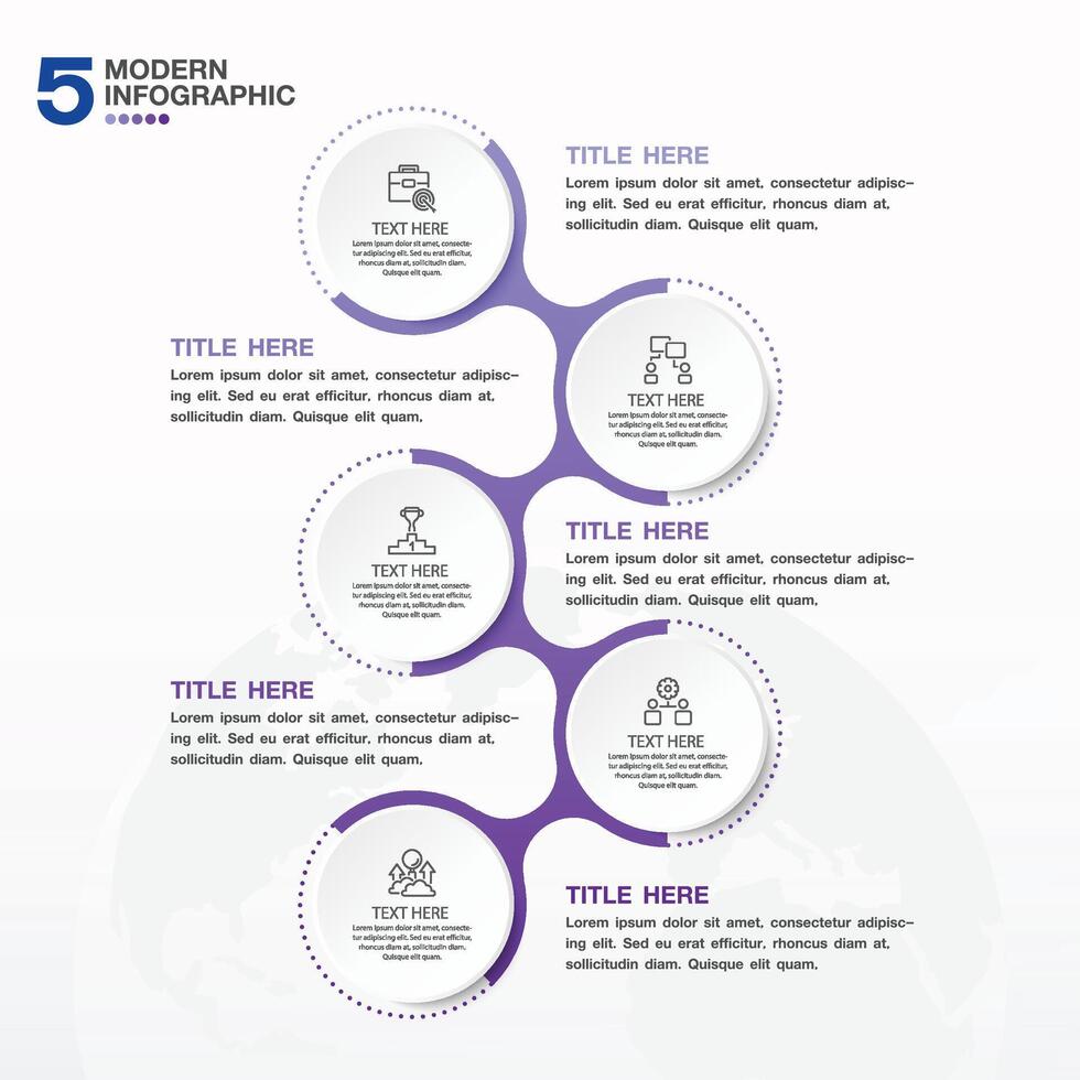 Infographic process design with icons and 5 options or steps. vector