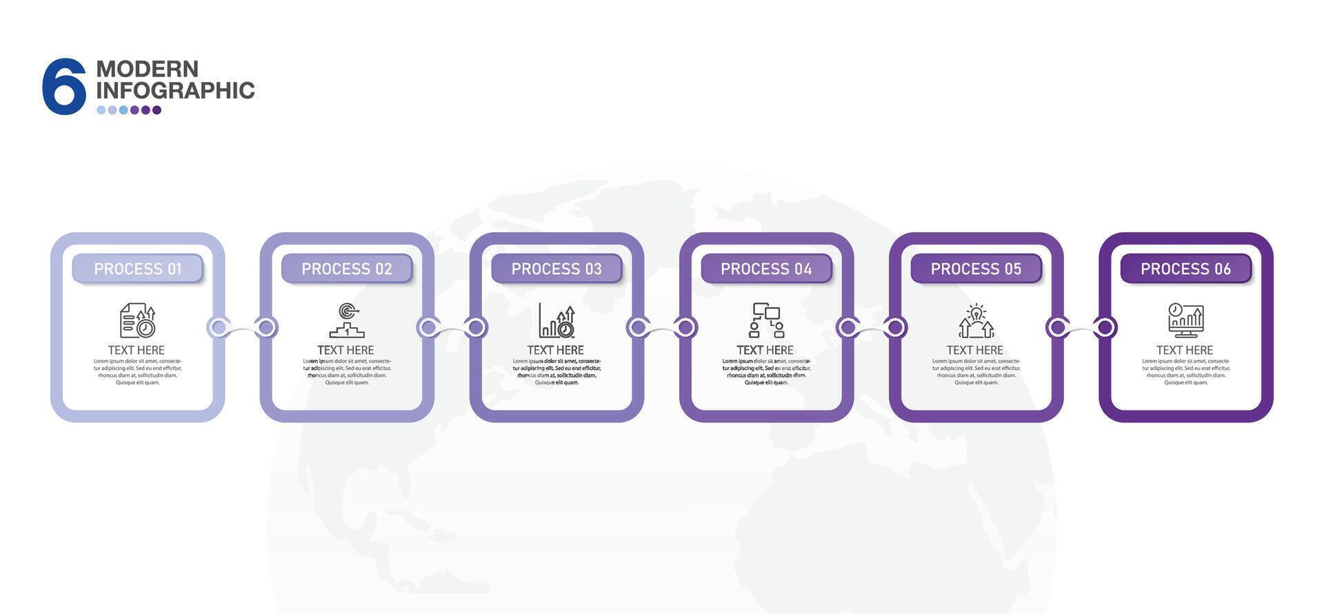 Infographic square design with icons and 6 options or steps. vector