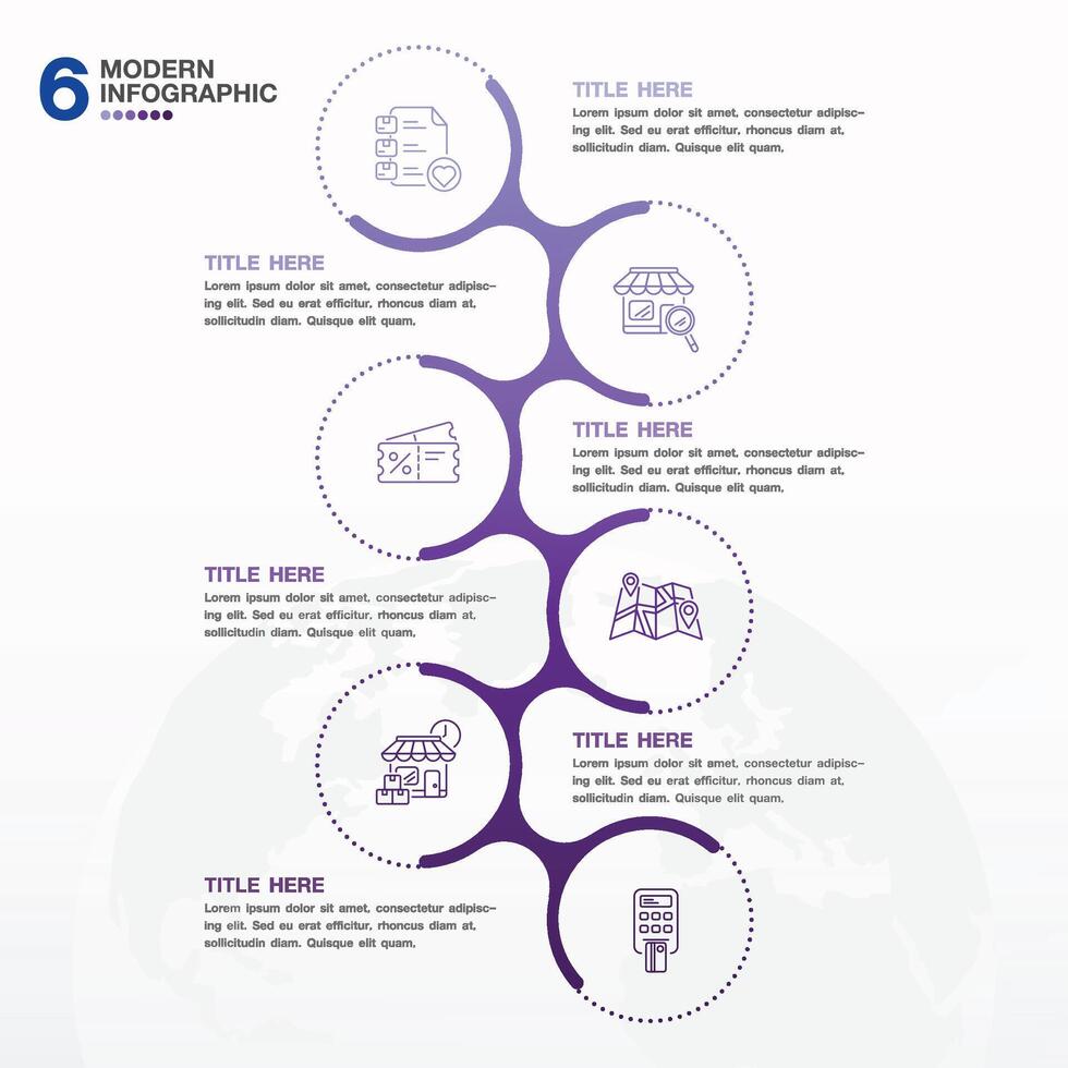 Infographic process design with icons and 6 options or steps. vector