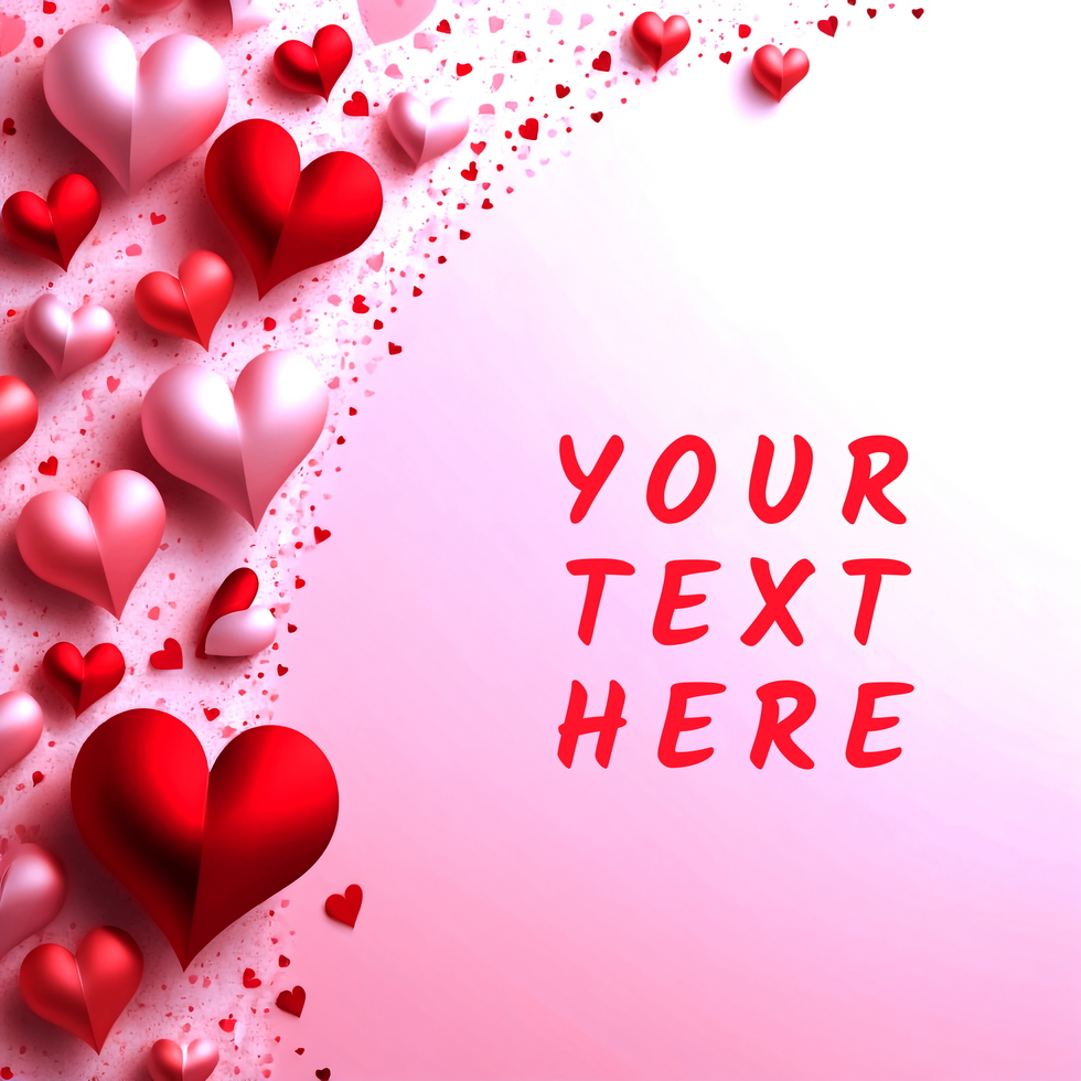 Heartfelt Valentines Day Background with Open Copy Area psd