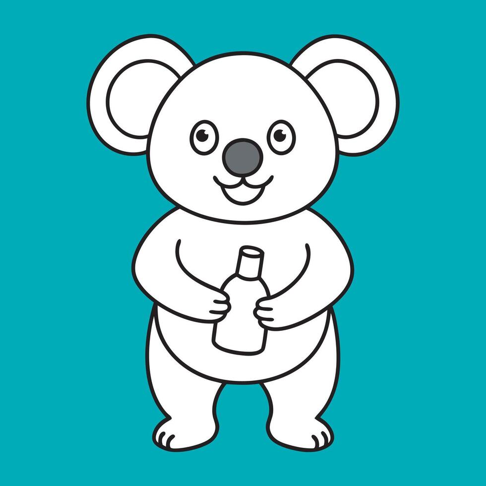 Charming Koala Drinking Theme Illustration for Party and Event Graphics vector