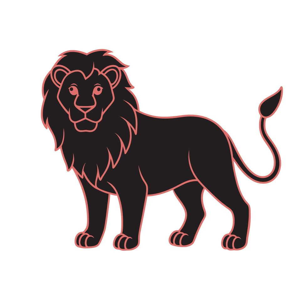 Black Lion with Minimal Details for Versatile Design Use vector