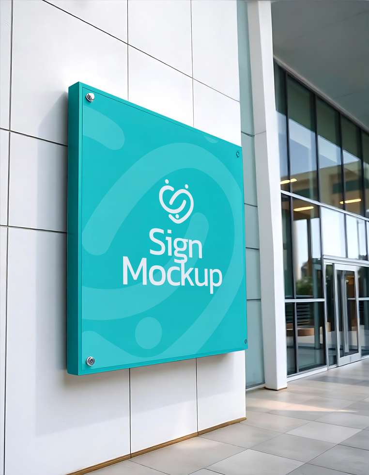 Sign Board Hospital Branding Mockup psd