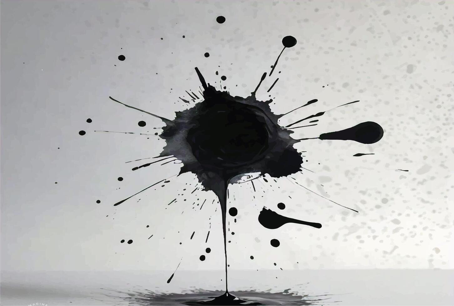 Paint or Ink blot on a plain background. Spots of ink on a piece of paper. Great texture ink. vector