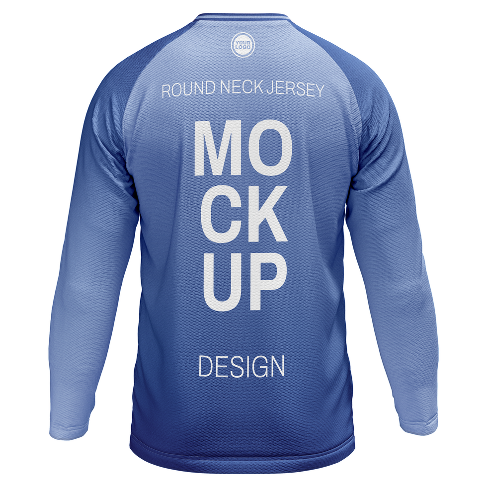 back view round neck longsleeve tshirt jersey mockup psd