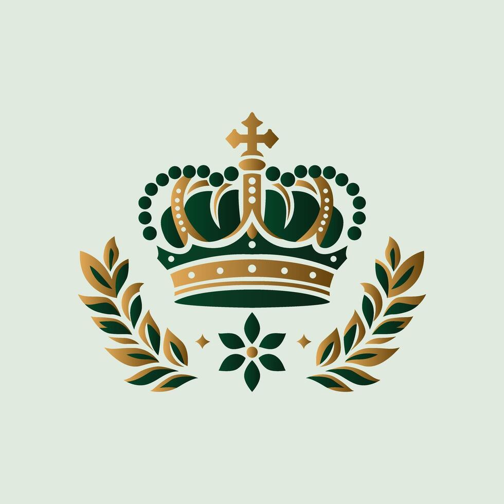 Premium style abstract gold crown logo symbol vector