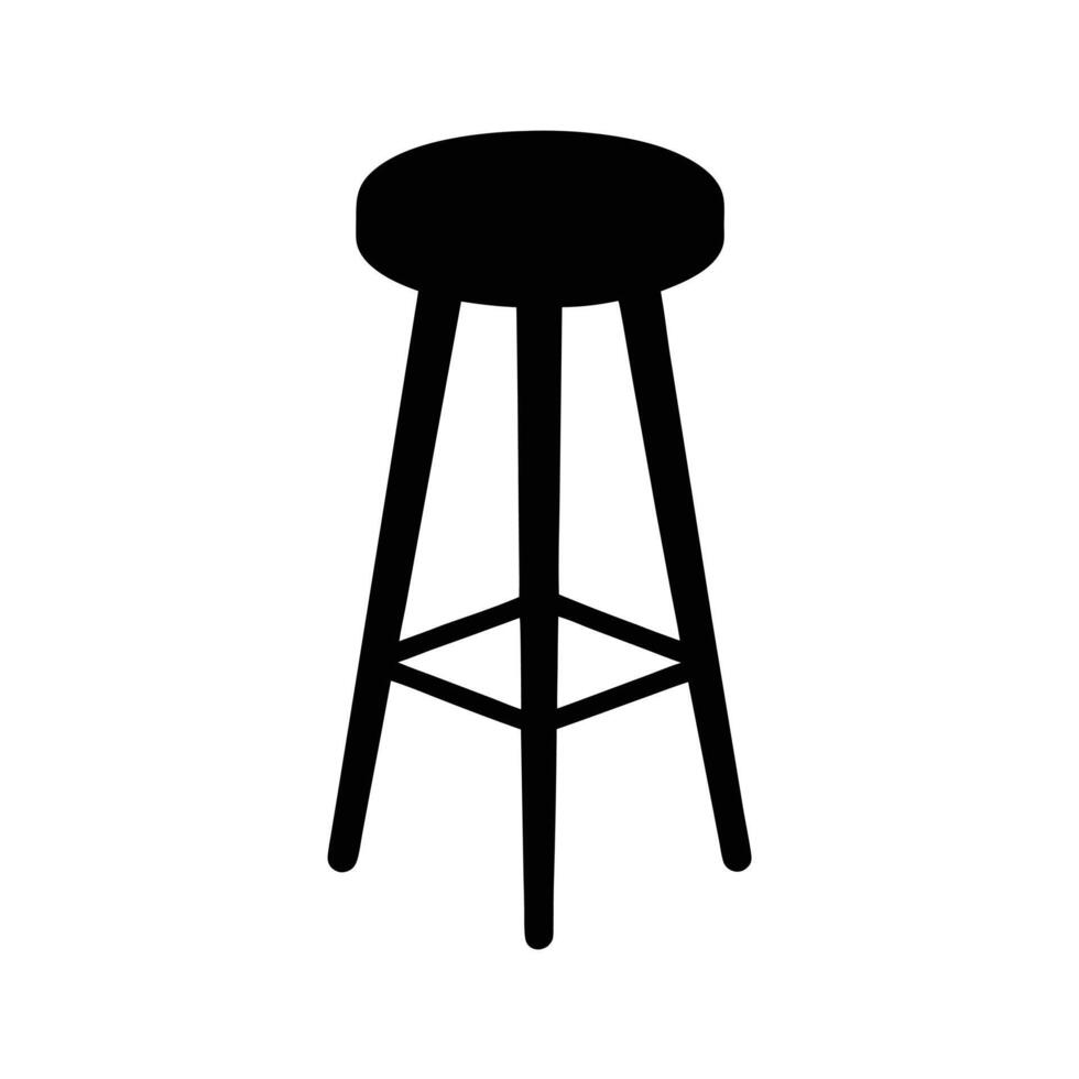 Minimalist Black Counter Stool Art Design vector