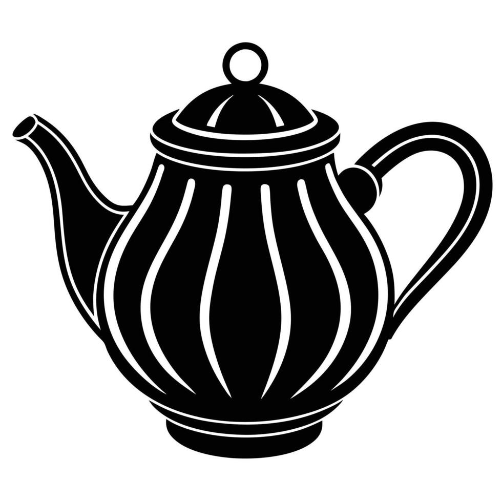 Minimalist Black Teapot Illustration vector