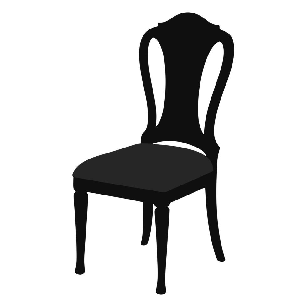 Black Silhouette of a Dining Chair Design vector