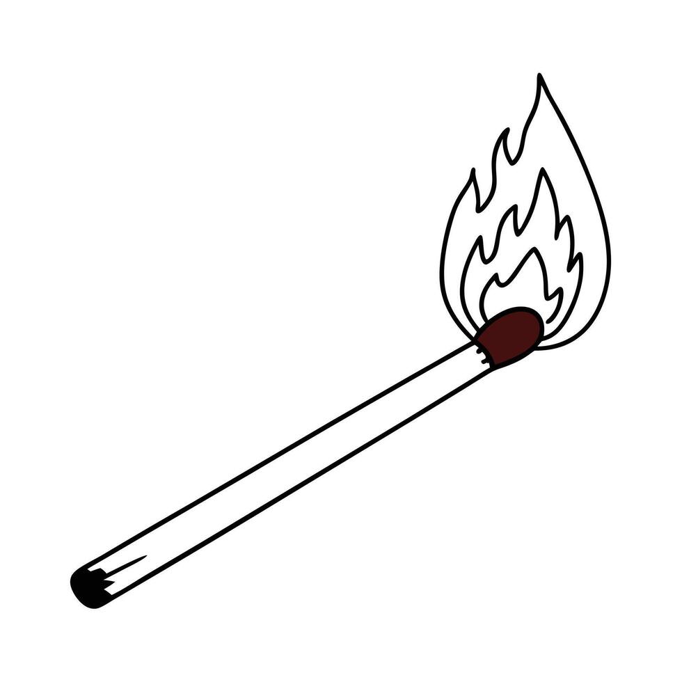 a match with fire in a minimalist style vector