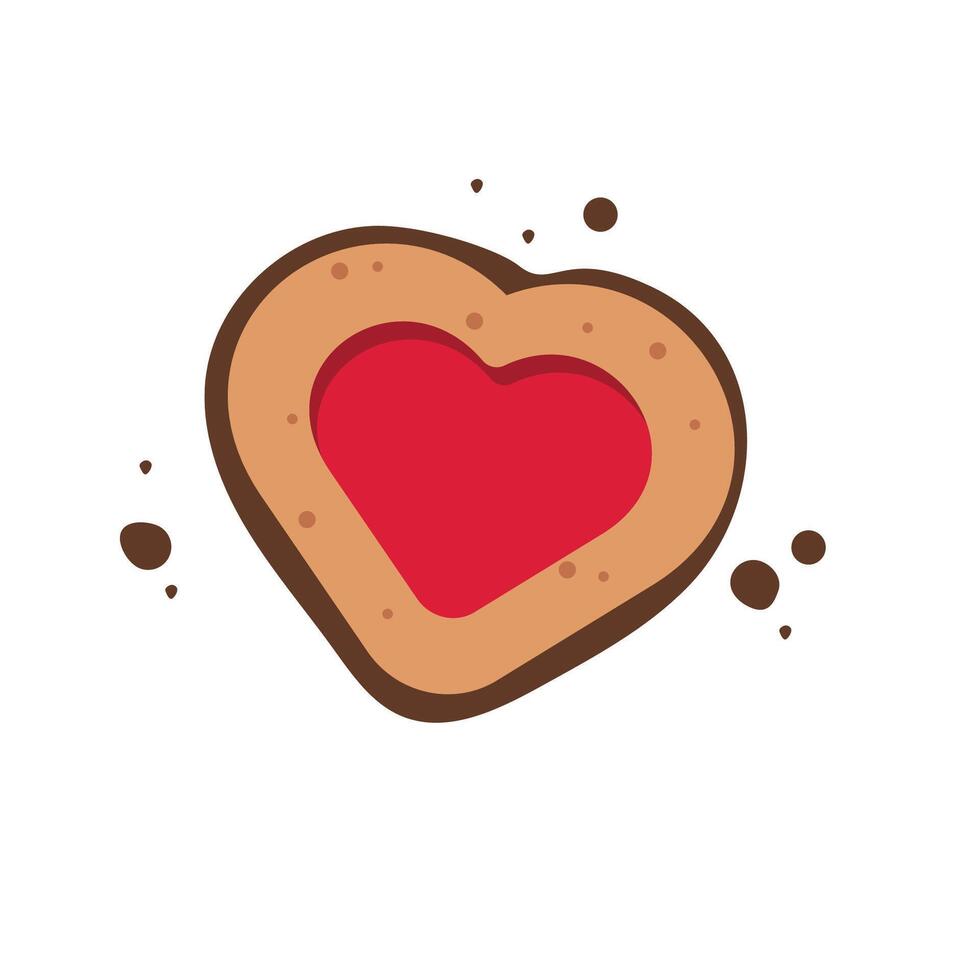 illustration of a Christmas gingerbread. Christmas cookies in the shape of hearts on a white background. vector