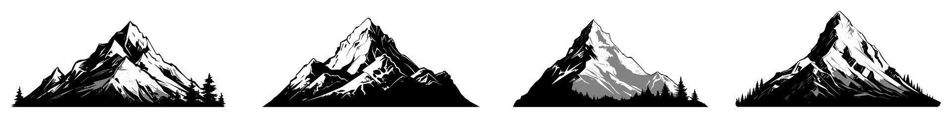set of vintage mountain. retro logo. monochrome outdoor icon. isolated on a background. eps 10 vector
