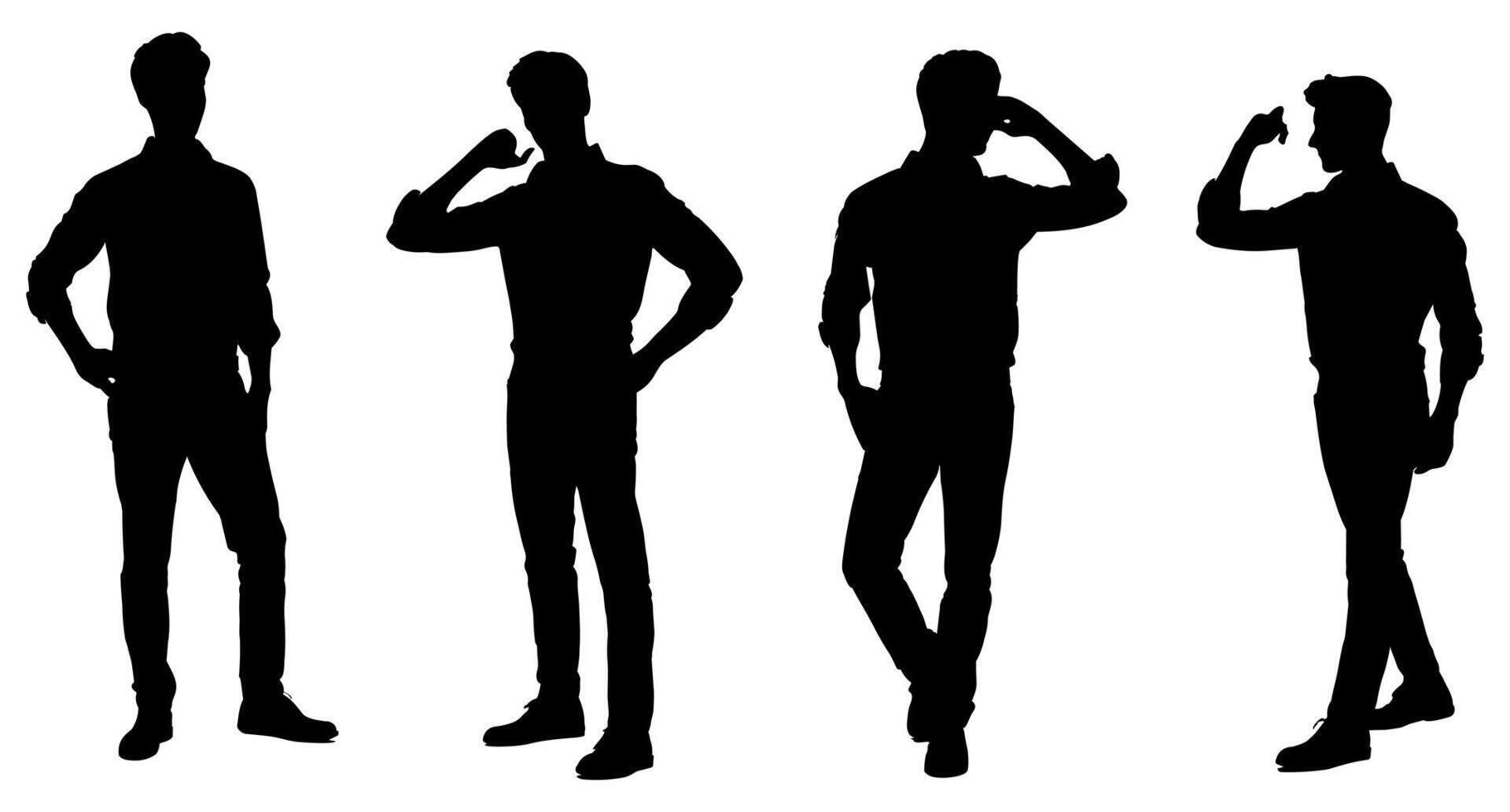 Silhouette of a man in a business shirt standing. isolated on white background. eps 10 vector