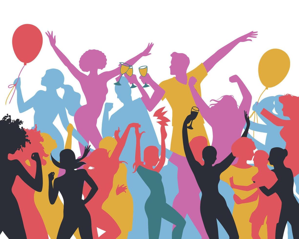 Template of Happy Celebration Silhouettes vector