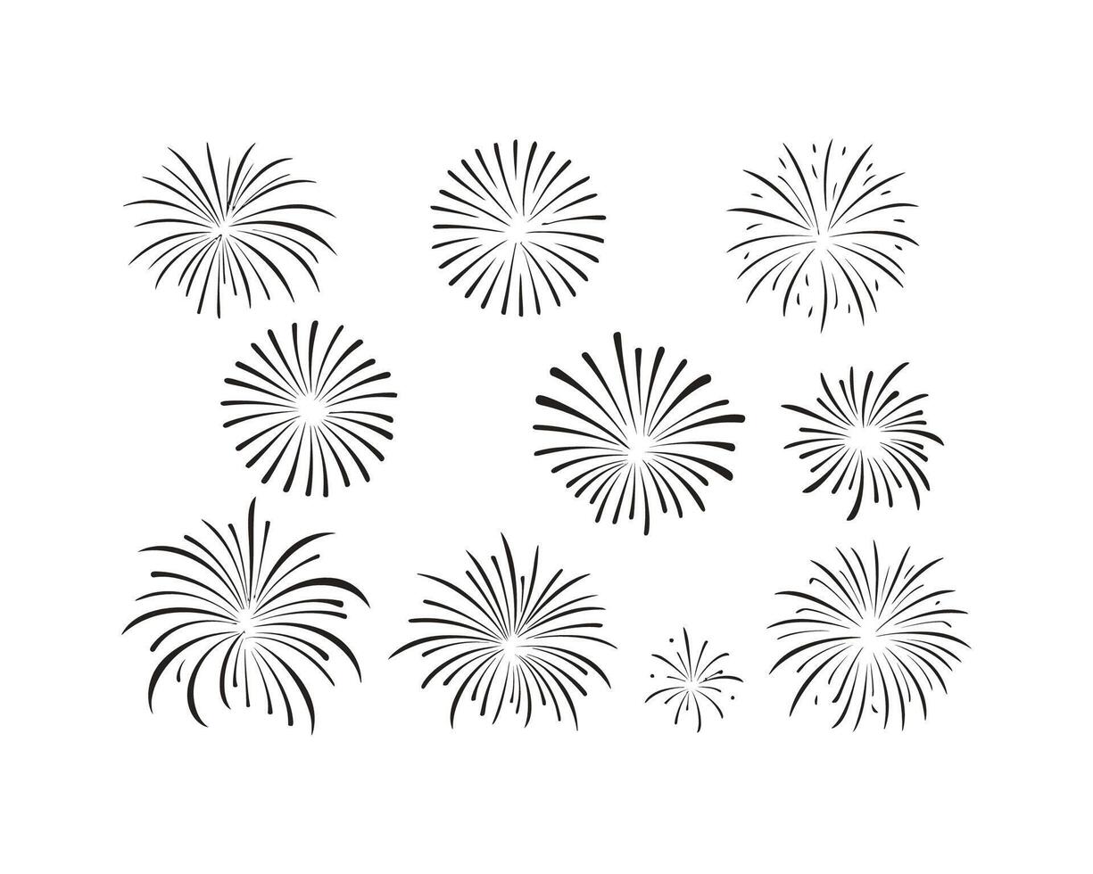 Sparks Firework Silhouette Collection vector