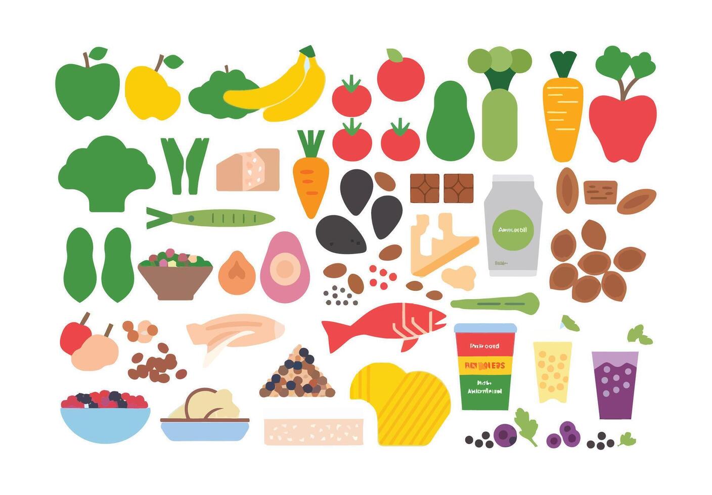 Minimalist Wellness Food Silhouette Template vector