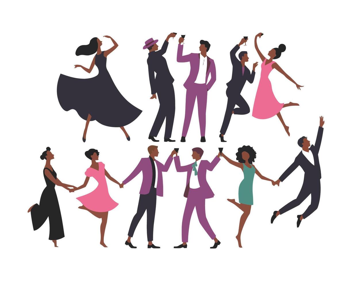 Silhouette Collection Template People Dancing vector