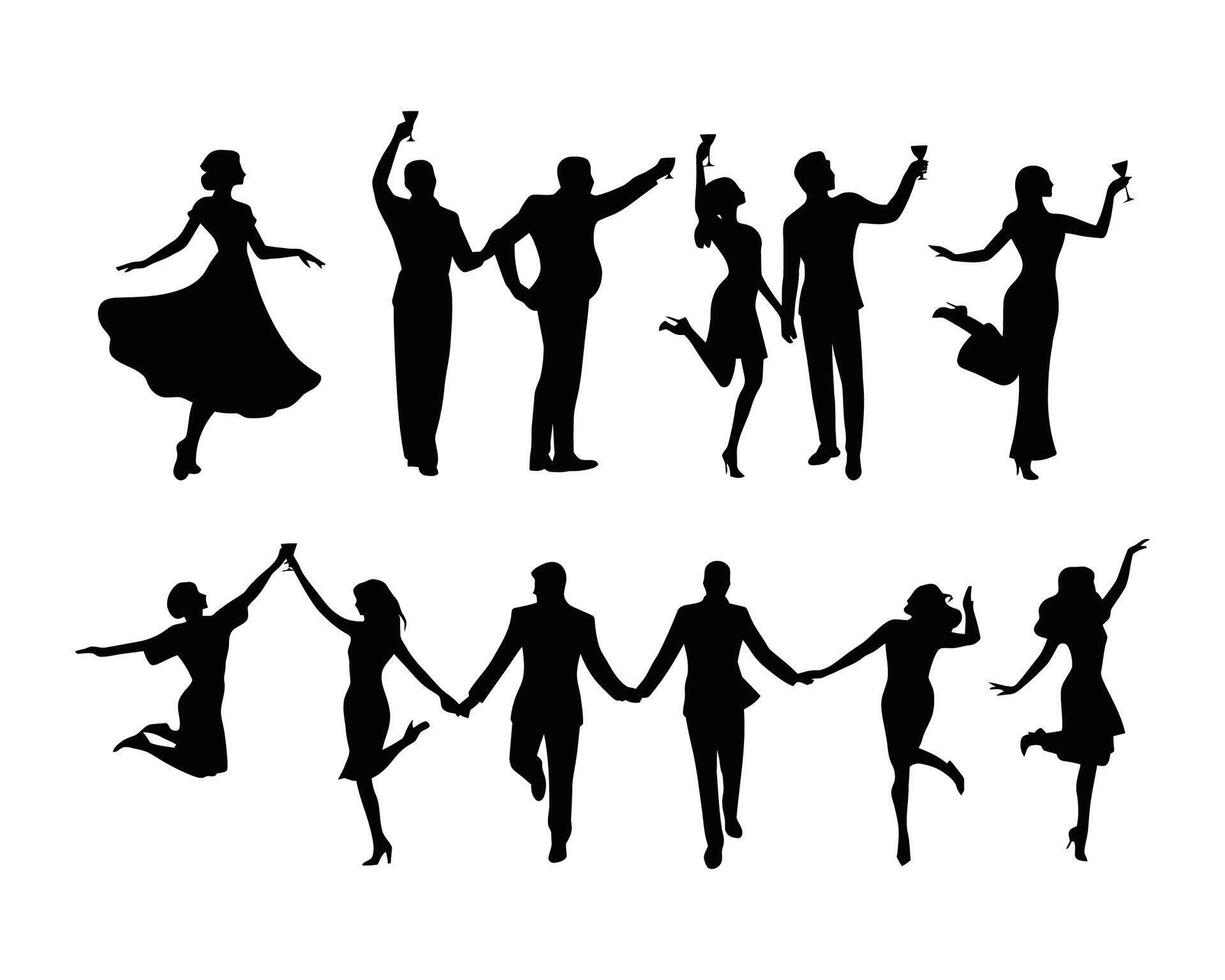 Fun and Joyful Silhouette Collection Template vector