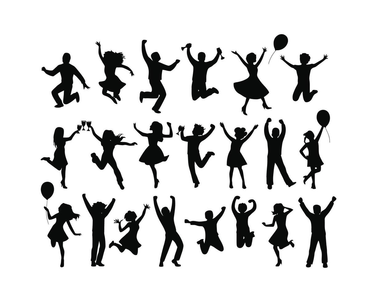 Celebration in Motion Silhouette Collection Template vector