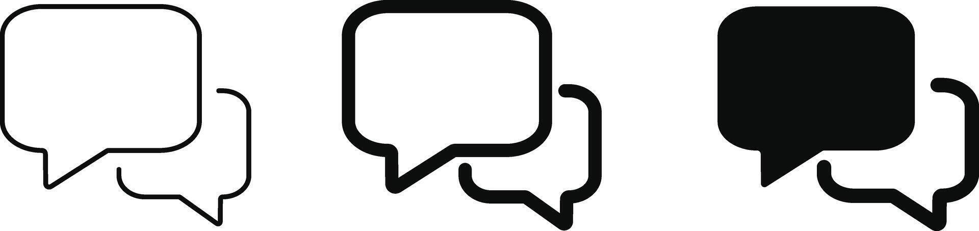 Comment or speech bubble icon set. Online message symbol vector