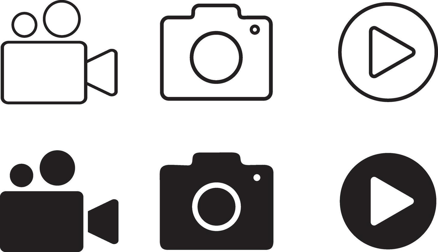 Camera icon set. camera symbol vector