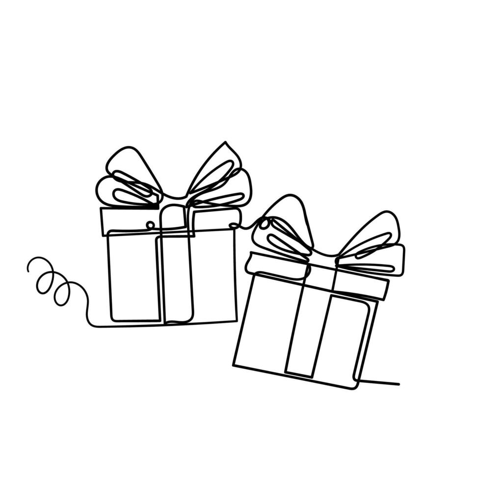 two gift boxes with bows on a white background vector