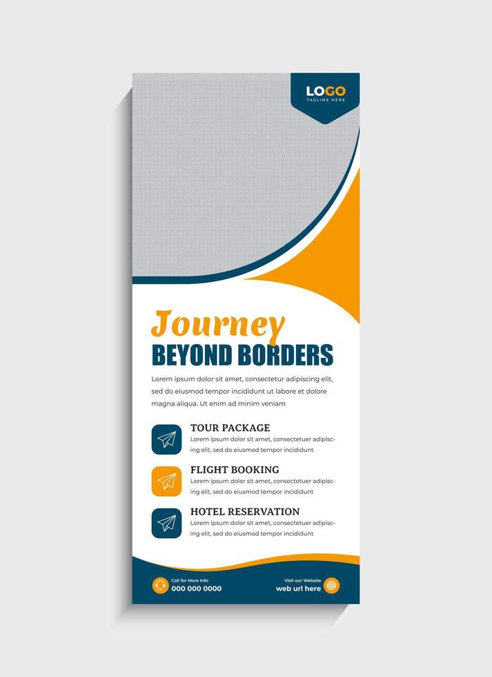 Professional Travel Agency standee roll up banner template design vector