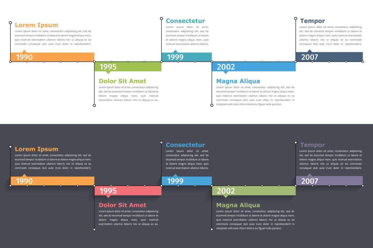 Timeline infographics template, flowchart, workflow or process infographics vector