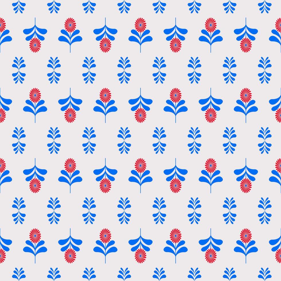 Seamless pattern with decorative flowers and leaves. vector