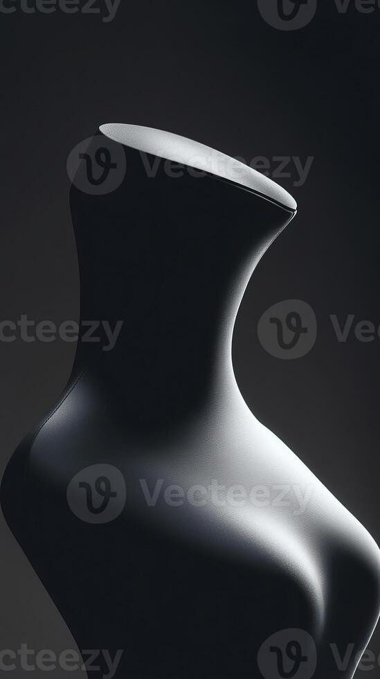 An Elegant Black Mannequin Silhouette Displayed on a Dark Background for Visual Appeal photo