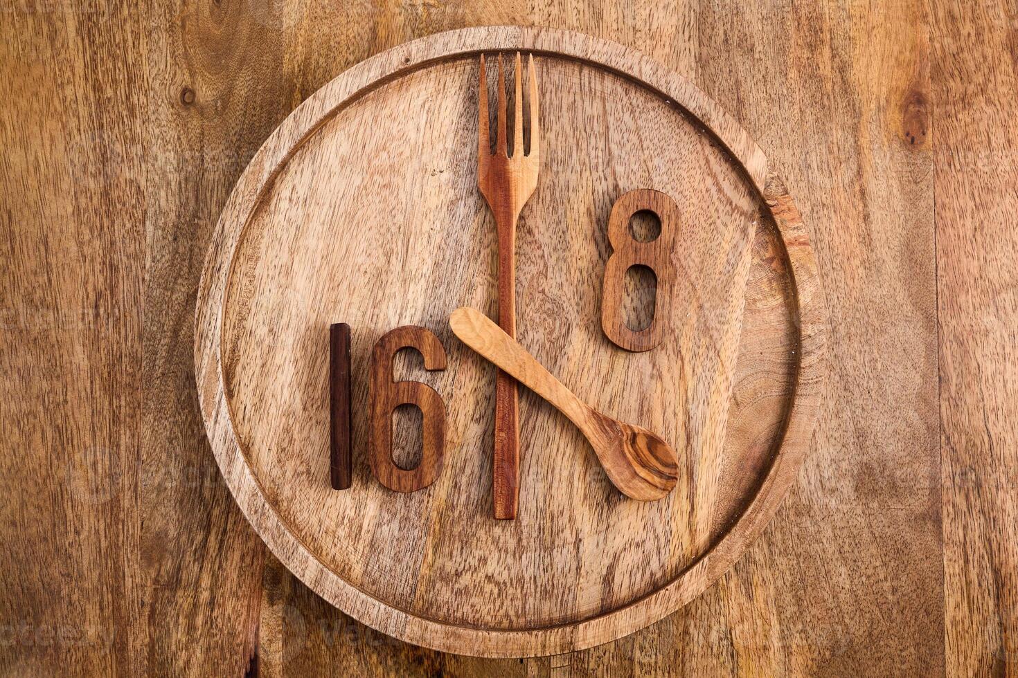 Intermittent fasting benefits. Intermittent fasting concept 16.8. photo