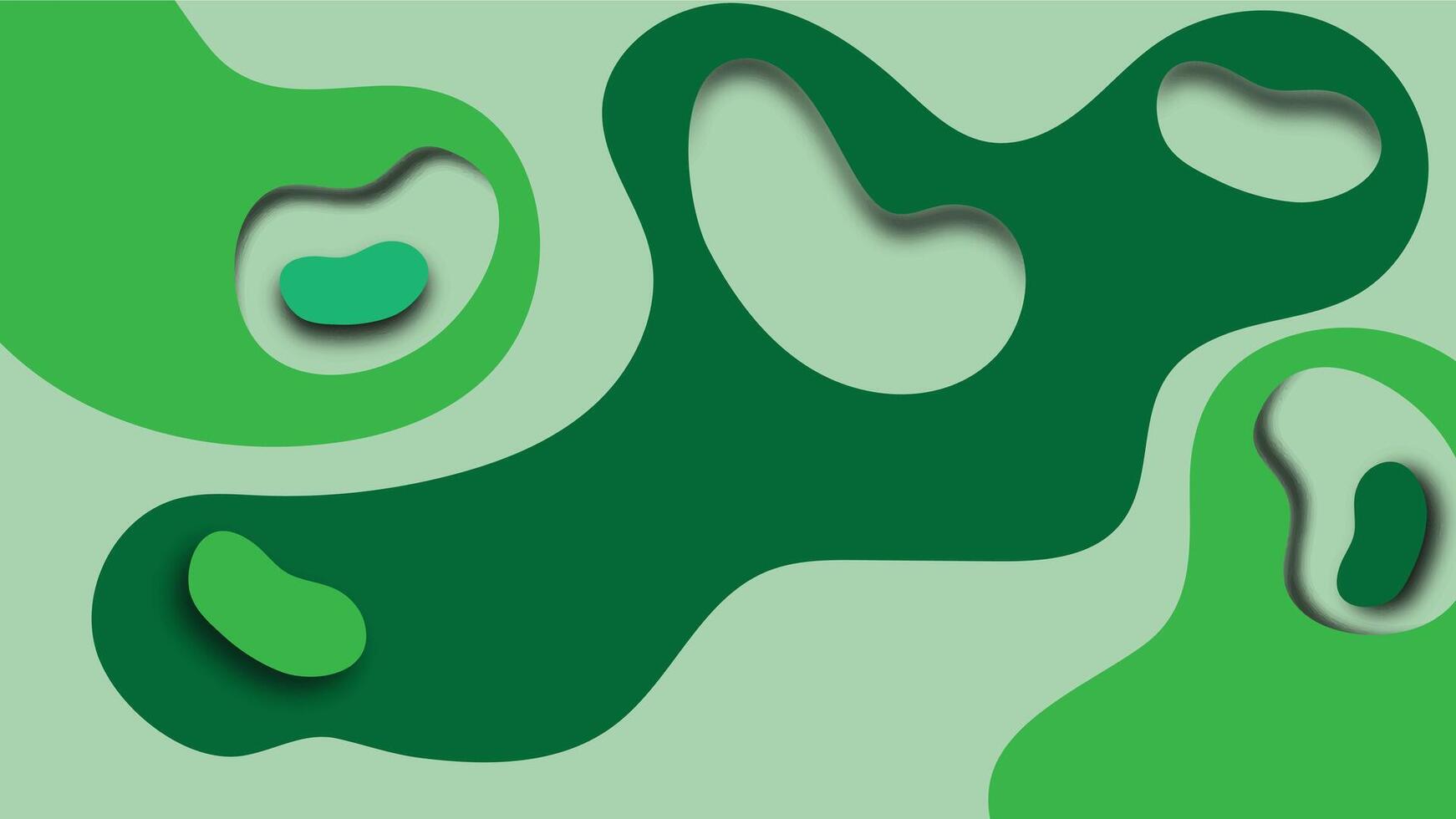 Abstract Green fluid blob shapes with liquid flowing concept illustration. vector