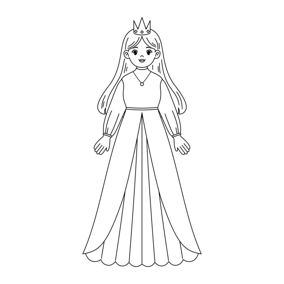 coloring sheet princess printable vector