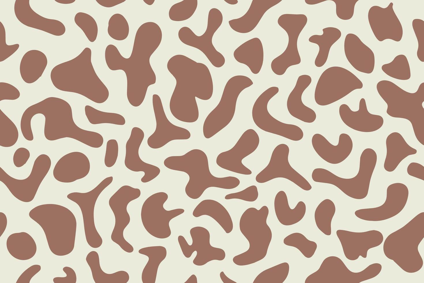Seamless pattern of organic liquid stains of the color of the year 2025 Mocha Mousse. Abstract stains. Flat design, . vector
