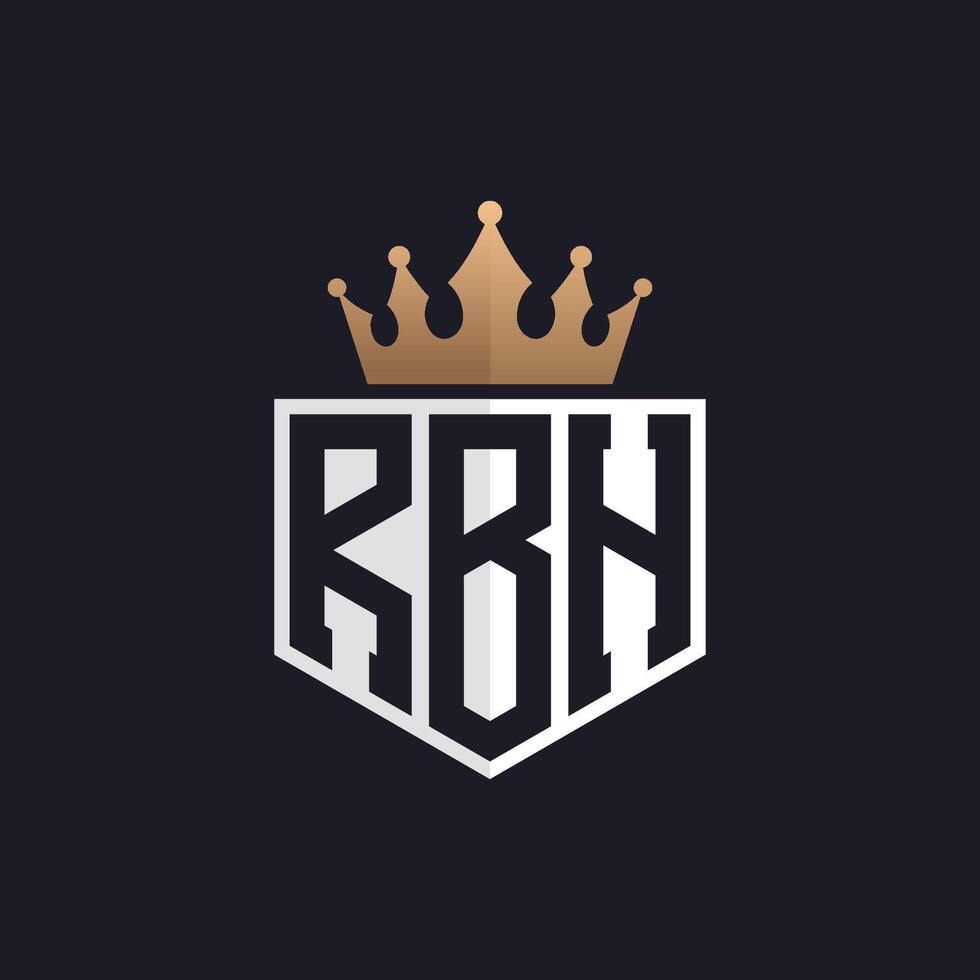 Luxury RBH Logo with Crown. Elegant Initials RBH Letter Logo for Exclusive Brands. Letter RBH Monogram for High-End Businesses vector