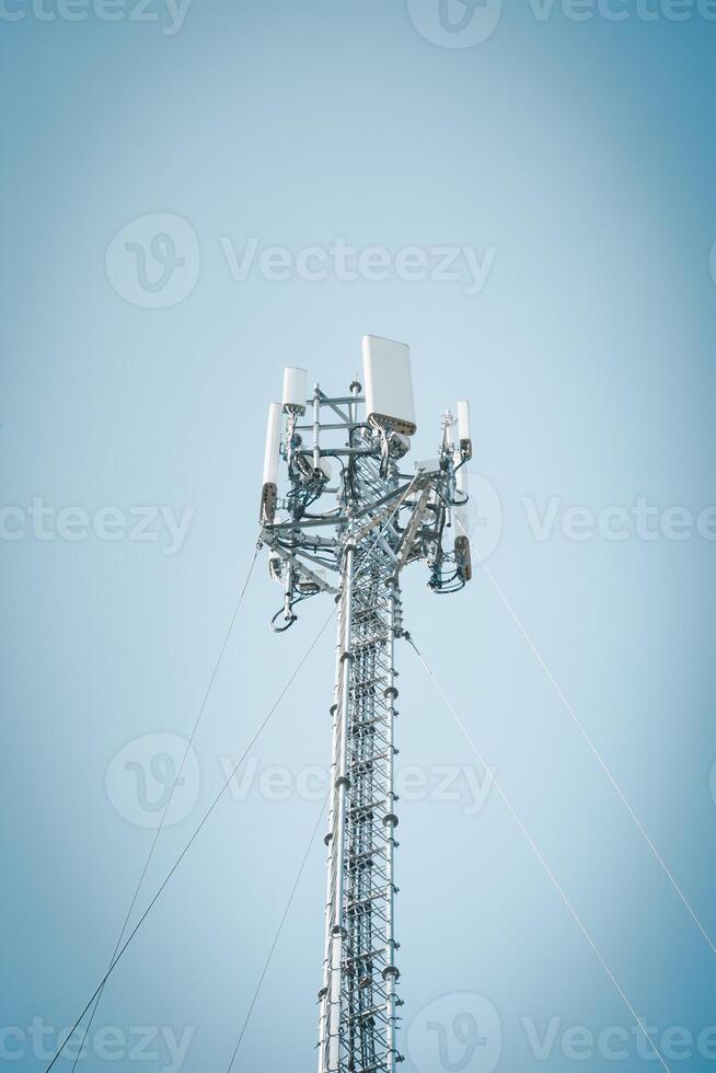 Connecting, communicating, and exchanging with global network cloud data internet technology. Using wireless data with high-speed technology for economic, scientific, and financial development. photo