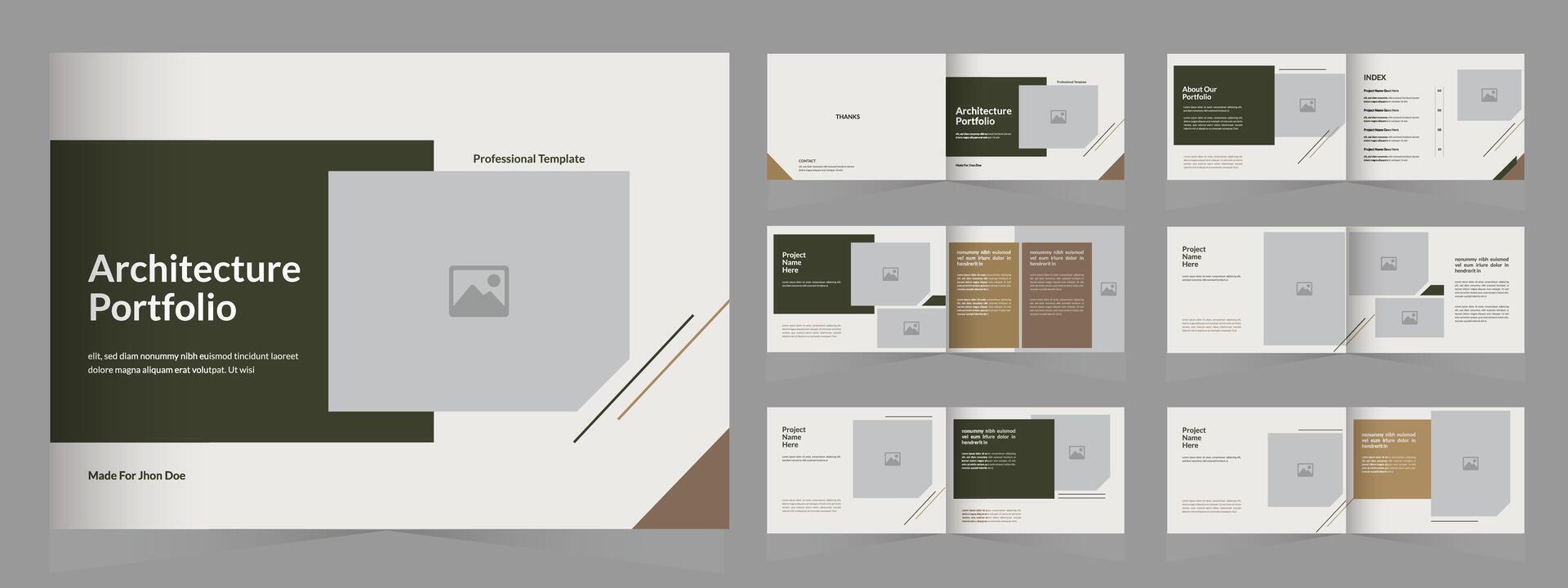 modern architecture or interior portfolio, photographer portfolio layout template, Portfolio design vector