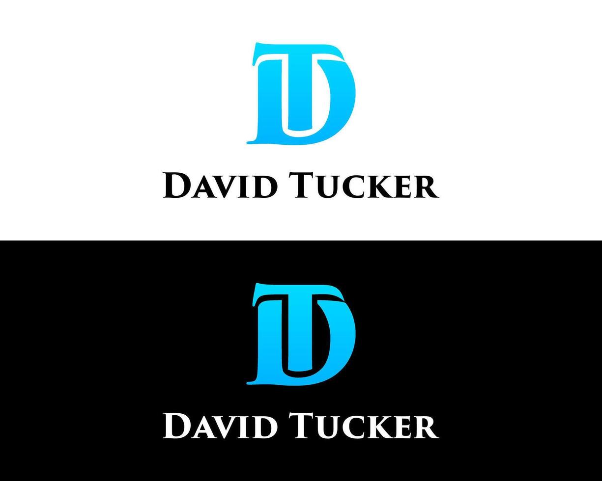 Letter DT monogram luxury font logo design. vector