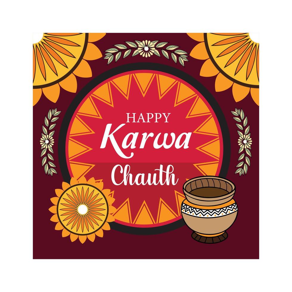 happy karva chauthi vector