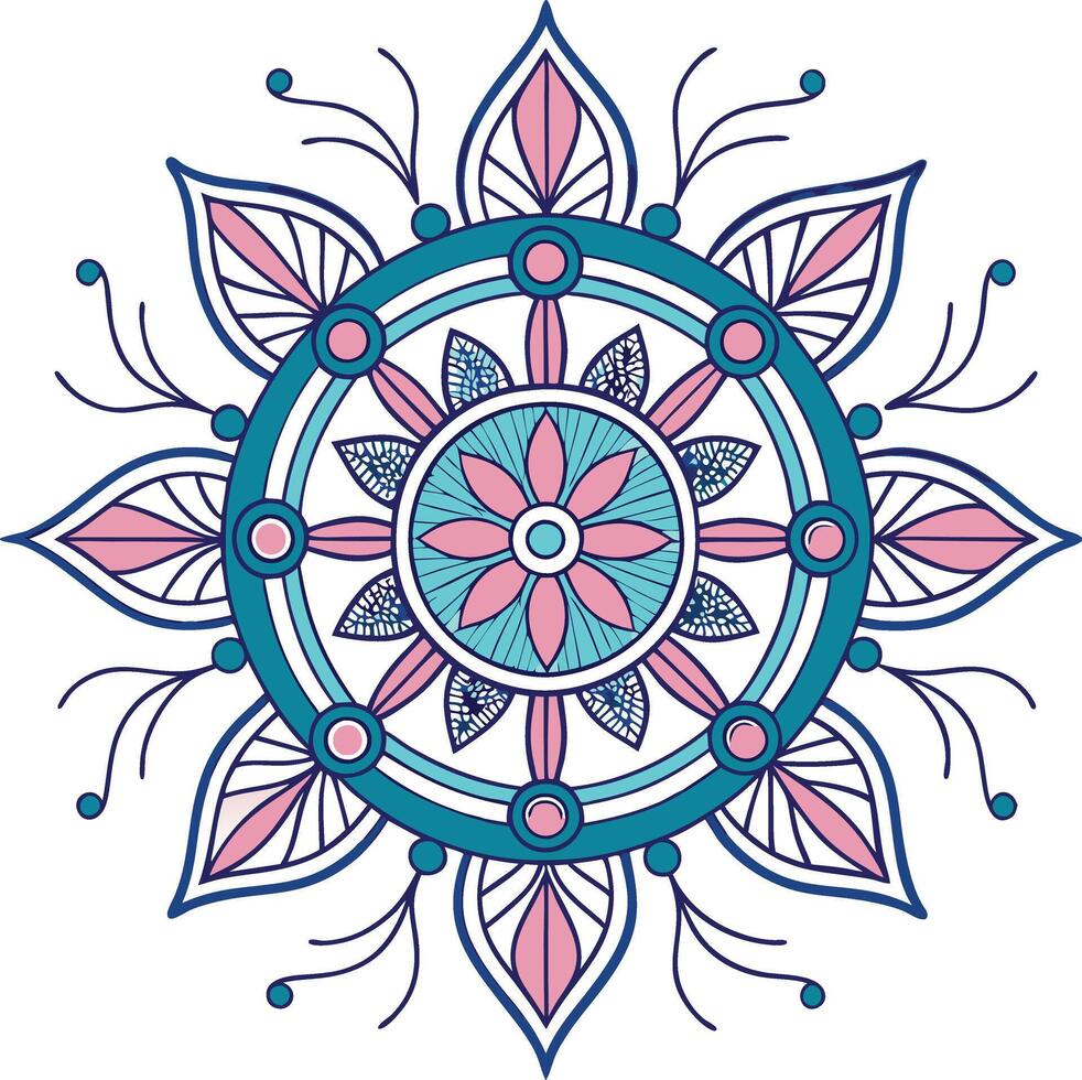 Circular pattern in the form of a mandala. Henna tatoo mandala. Mehndi style vector