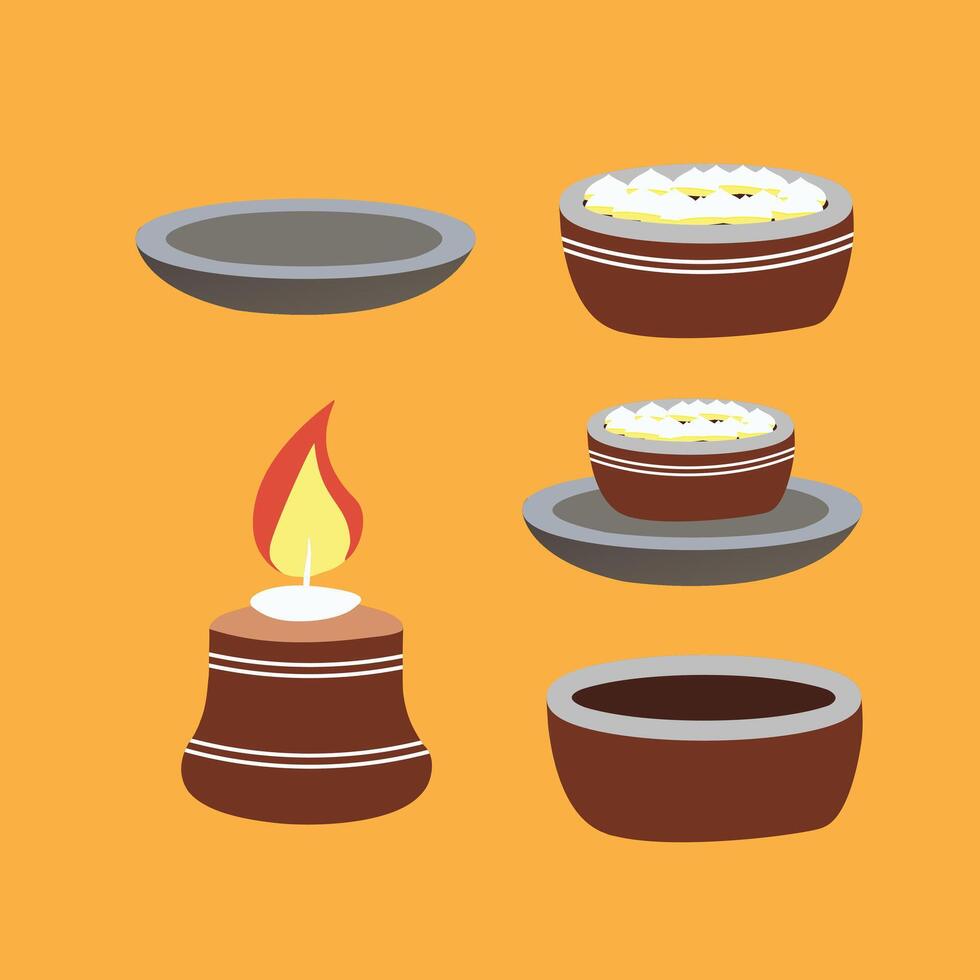 Diwali or deepavali elements vector