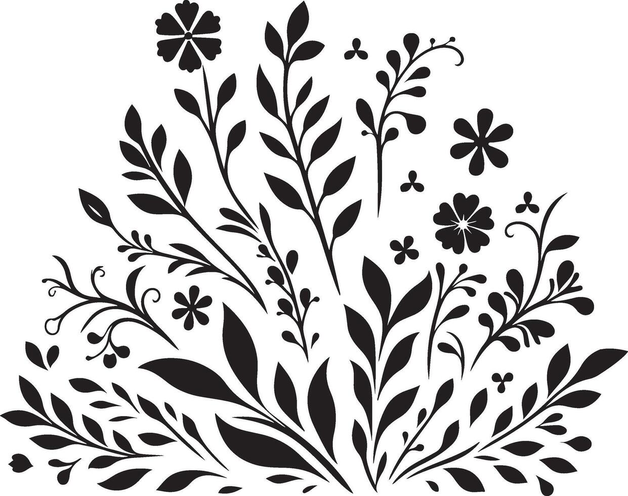 a black and white floral design on a white background vector