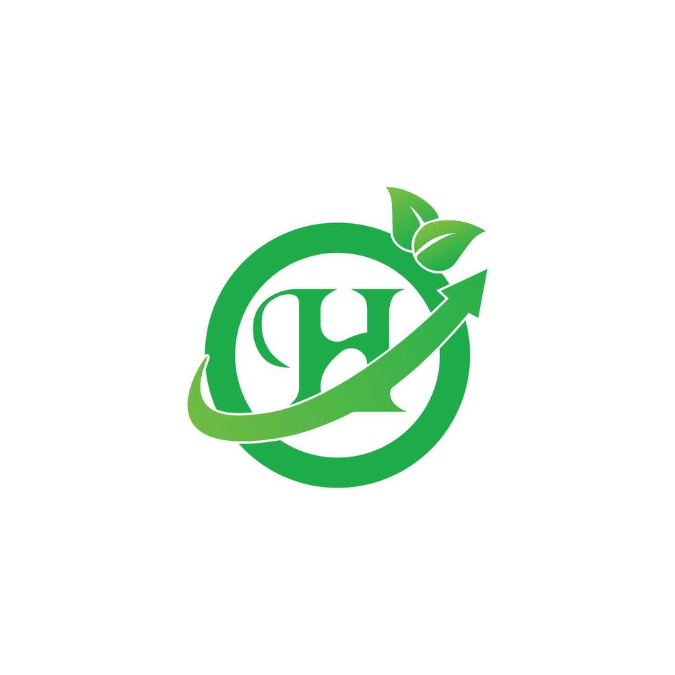 h natural logo design vector