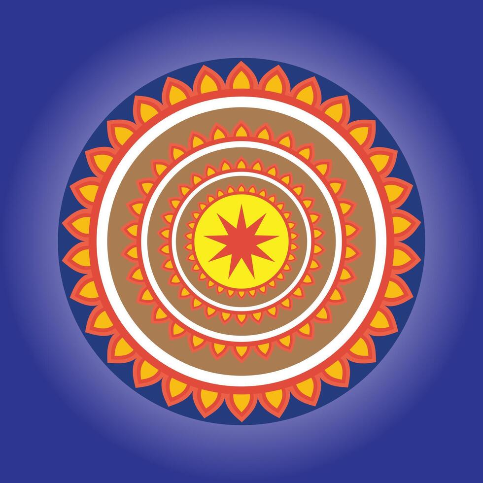 hand drawn doodle mandala. Ethnic mandala with colorful tribal ornament. Isolated. Bright colors vector
