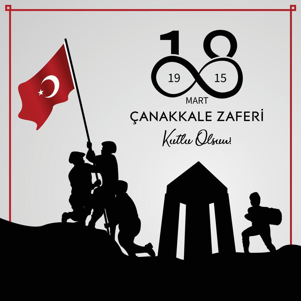 Turkish victory of canakkale. March 18. vector